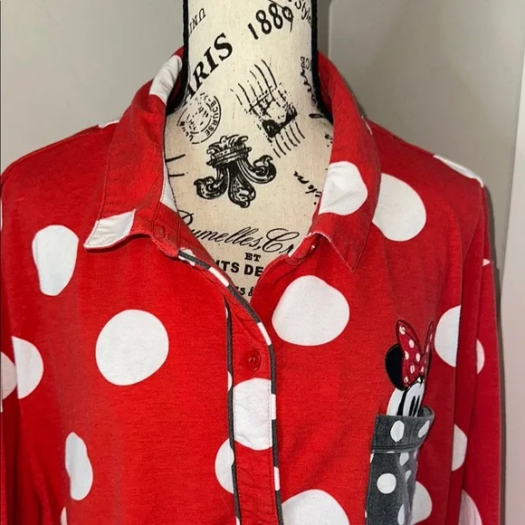 Disney Pajama Nightshirt with Red Polka Dots - Picture 5 of 6